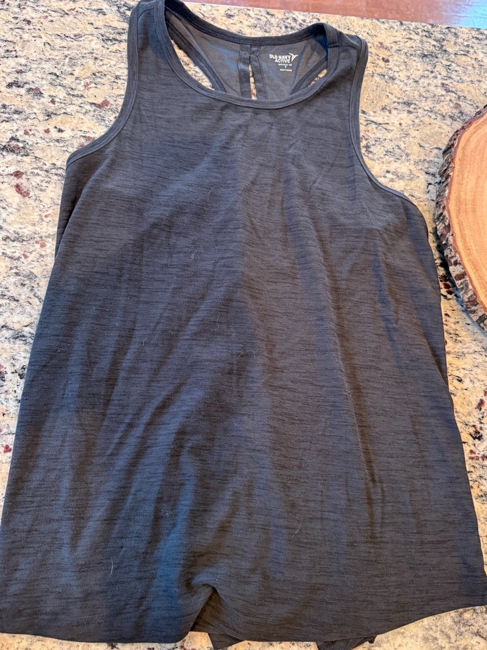 Old Navy Women's Charcoal Racerback Tank Top eyelet open back